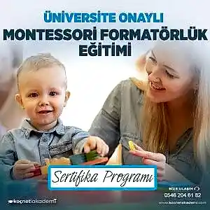 üniversite onaylı Montessori Formatörlük Eğitimi Sertifika programı